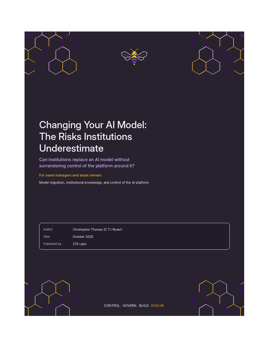 Cover of Changing Your AI Model: The Risks Institutions Underestimate